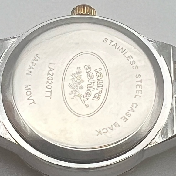 Laura Ashley Round Crystal Bezel  Silver and Gold Ladies Watch Working - Picture 8 of 9
